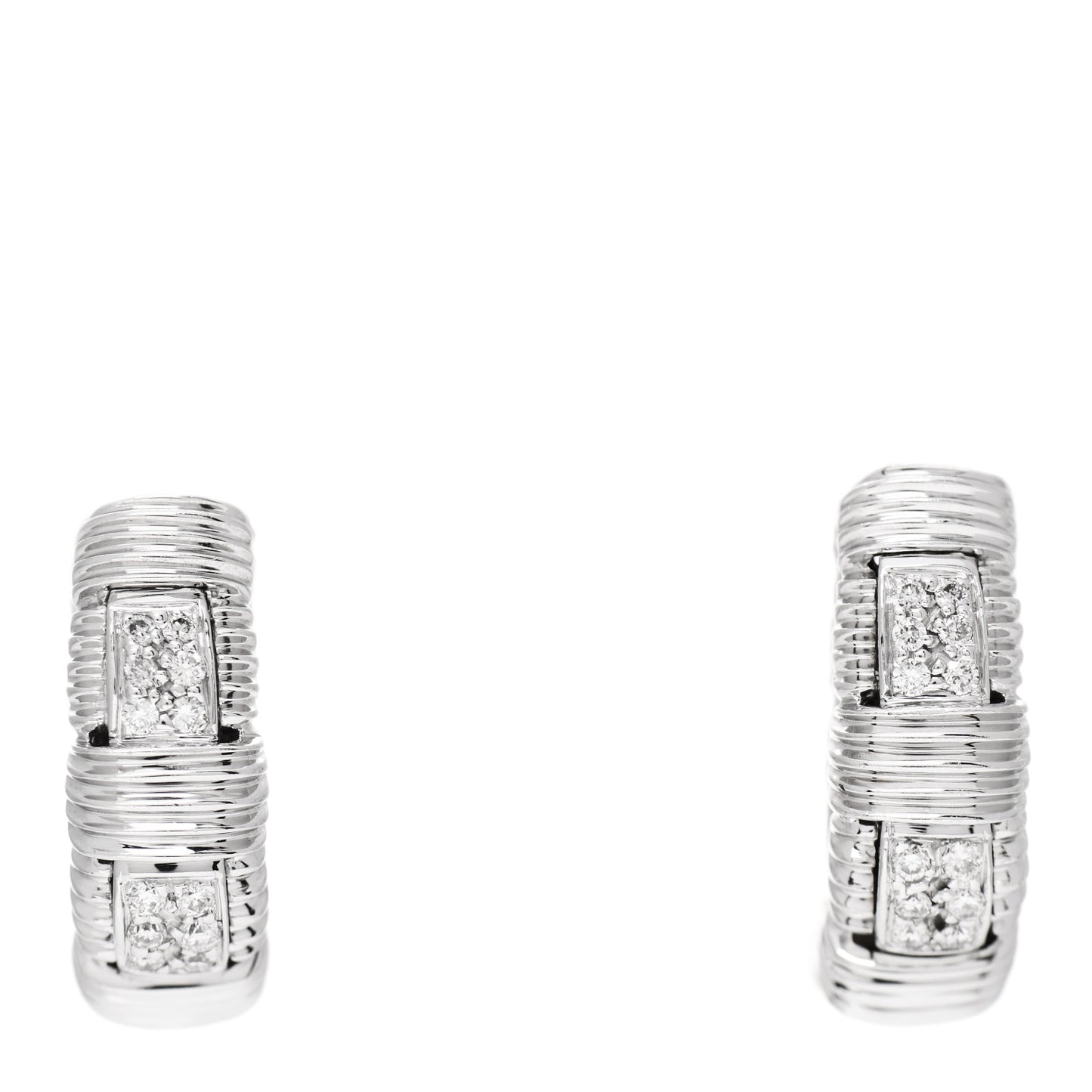 18K White Gold Diamond Narrow Appassionata Earrings