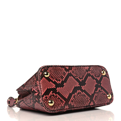 Prada Snakeskin Micro Matinee Tote Burgundy 4 of 8