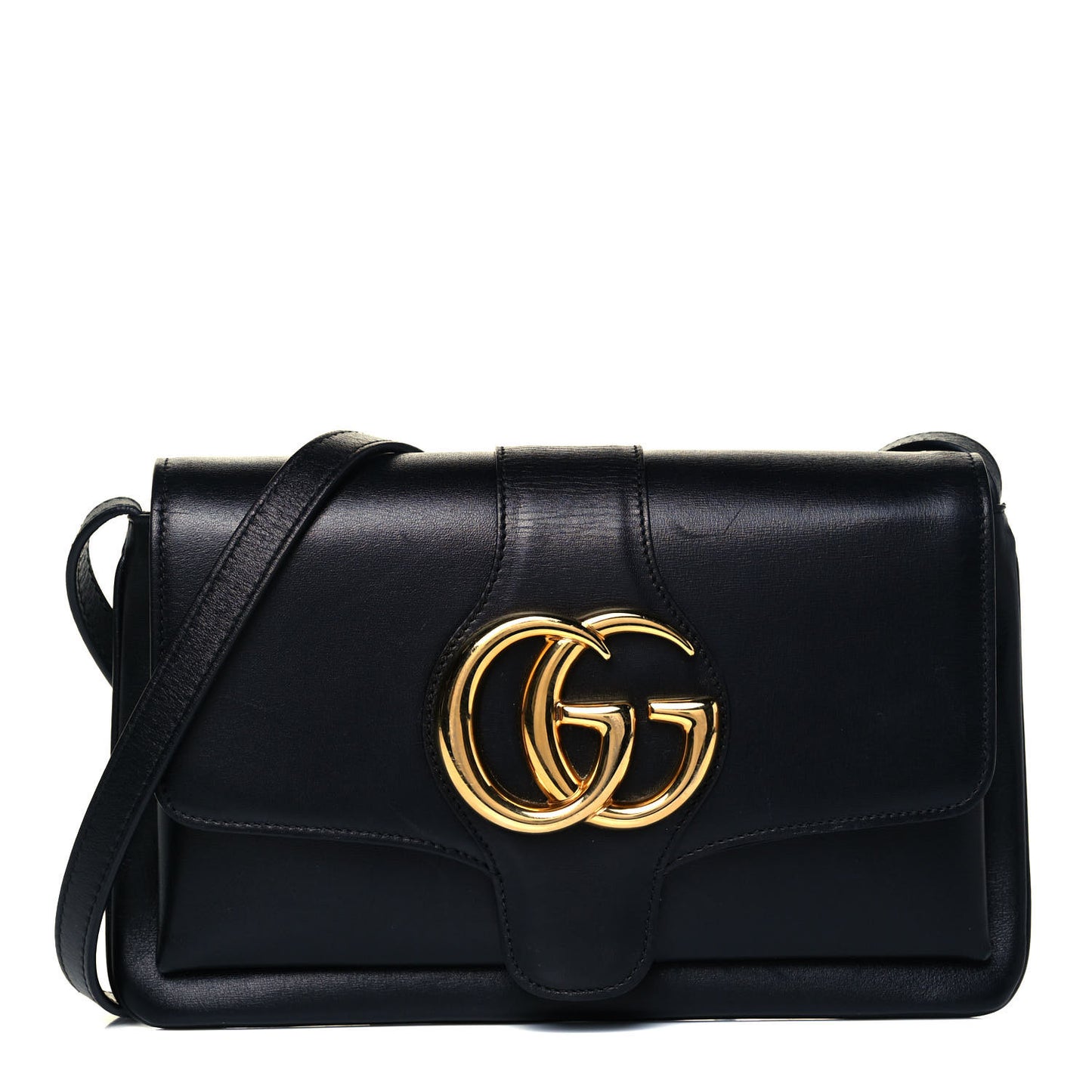 Vitello Palmellato Lux Small Arli Flap Shoulder Bag Black