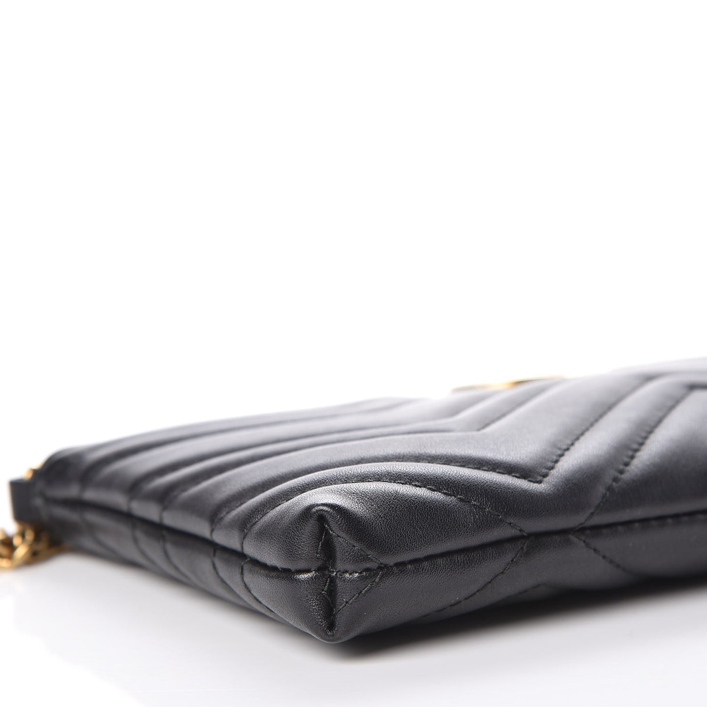 Calfskin Matelasse Mini GG Marmont Chain Bag Black