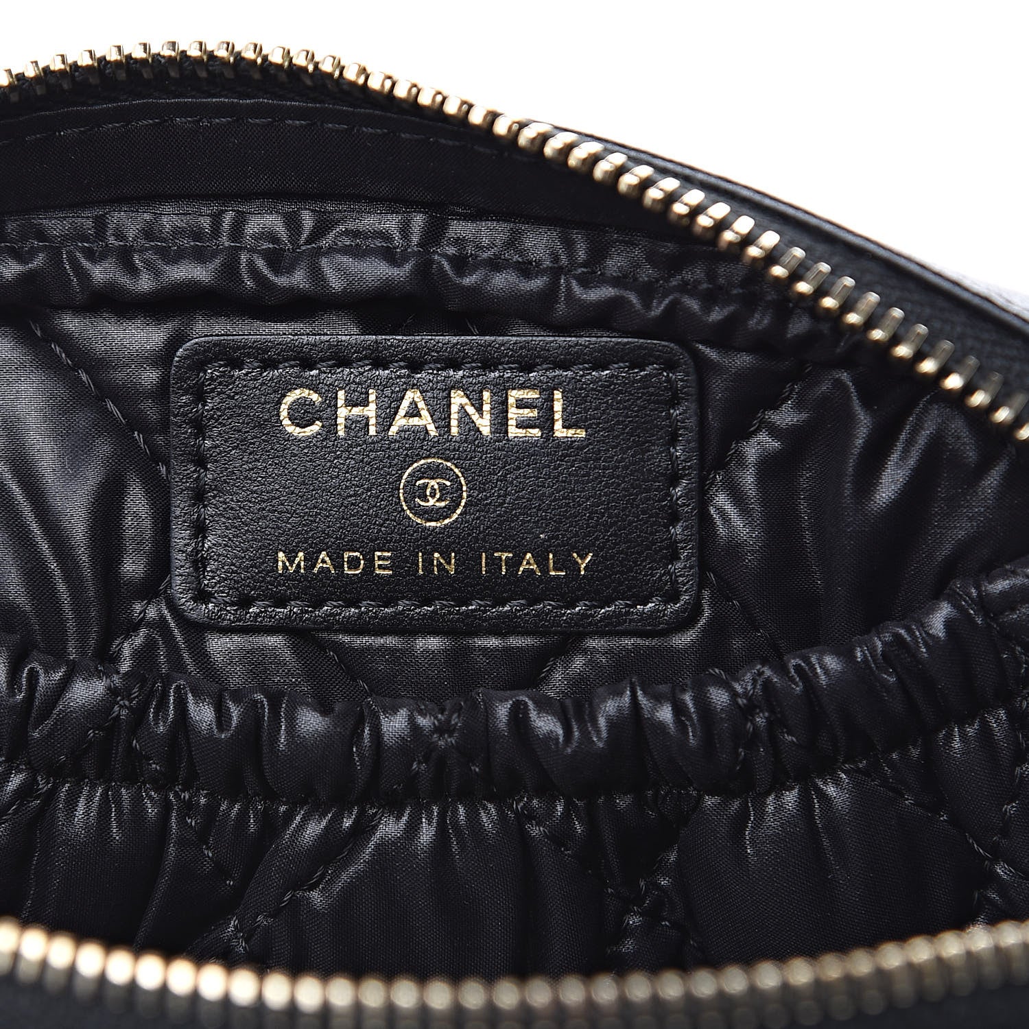 Chanel Lambskin Quilted Small Curvy Pouch Cosmetic Case Black 6 of 8