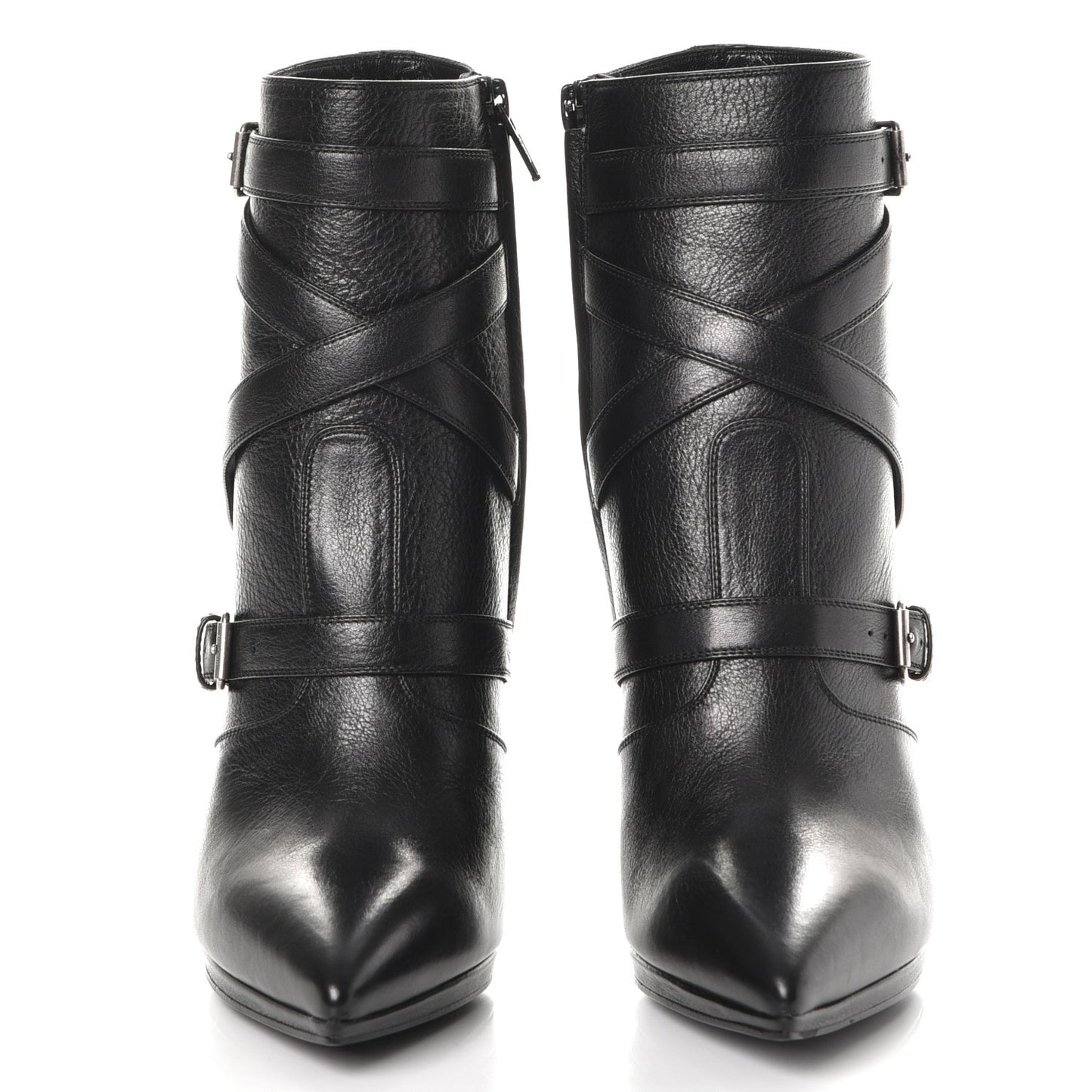 Calfskin Paris Plat 105 Ankle Boots 36.5 Black