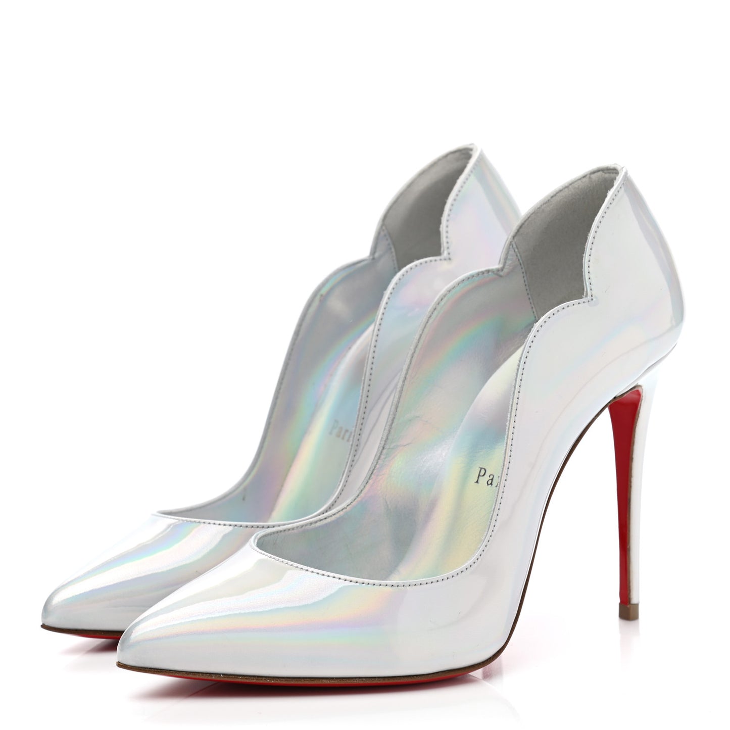 Metallic Patent Psychic Hot Chick 100 Pumps 35 White