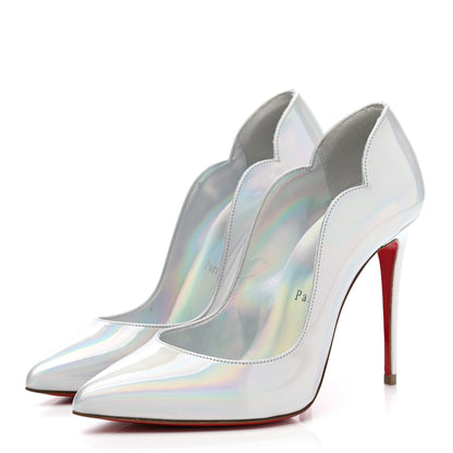 Christian Louboutin Metallic Patent Psychic Hot Chick 100 Pumps 35 White 3 of 7