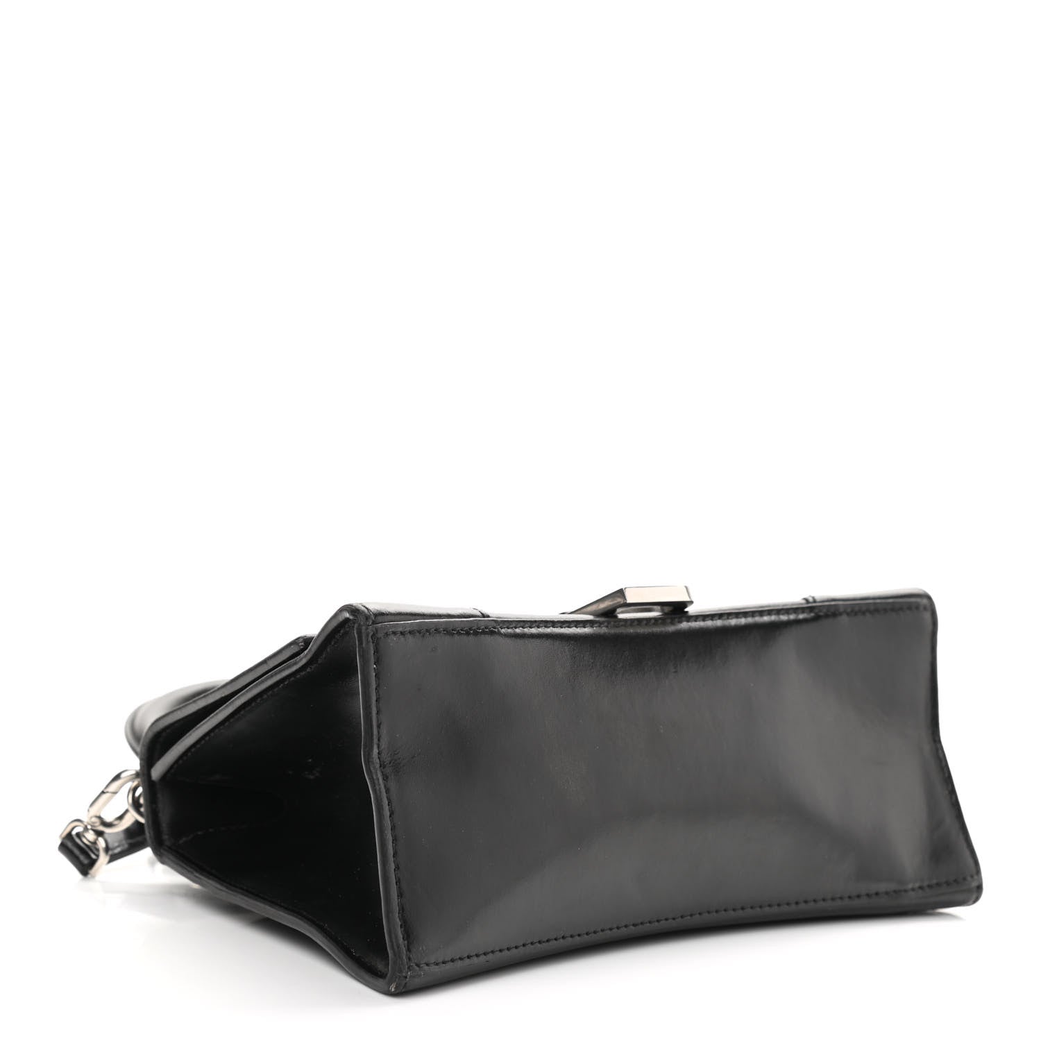 Balenciaga Shiny Box Calfskin Graffiti Logo Small Hourglass Top Handle Bag Black Silver 10 of 17