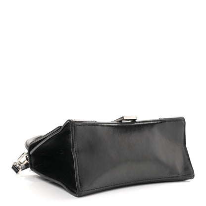 Balenciaga Shiny Box Calfskin Graffiti Logo Small Hourglass Top Handle Bag Black Silver 10 of 17