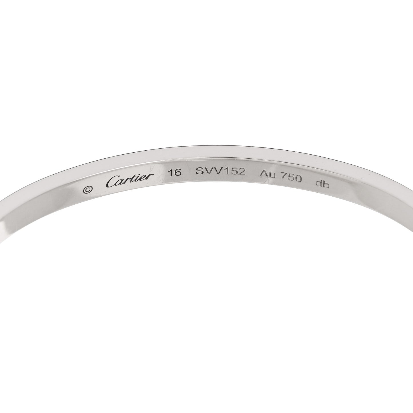 18K White Gold Small LOVE Bracelet 16