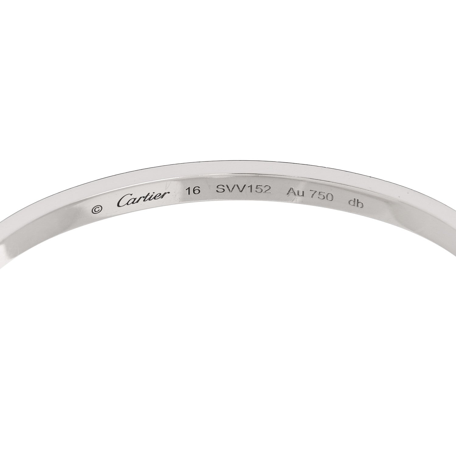 Cartier 18K White Gold Small LOVE Bracelet 16 6 of 8