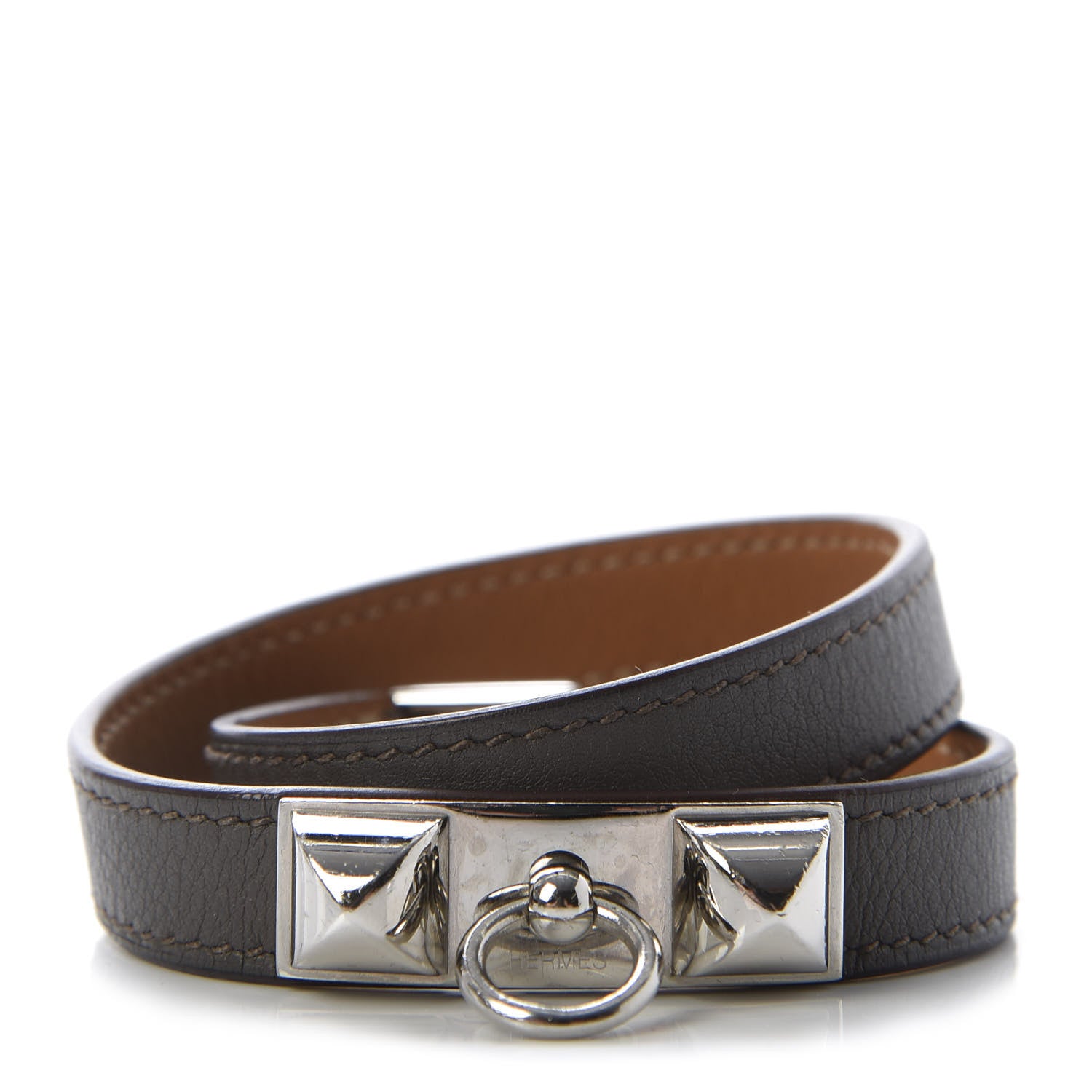 Hermes Swift Rivale Double Tour Bracelet S Chocolate 1 of 5
