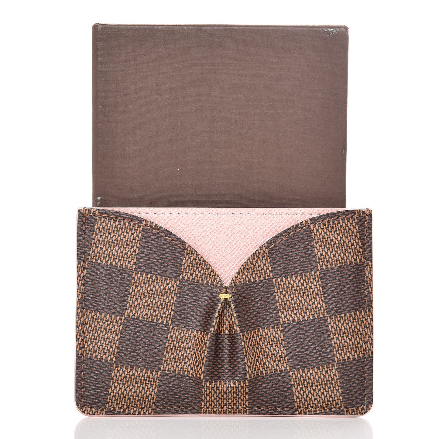 Damier Ebene Caissa Card Holder Rose Ballerine