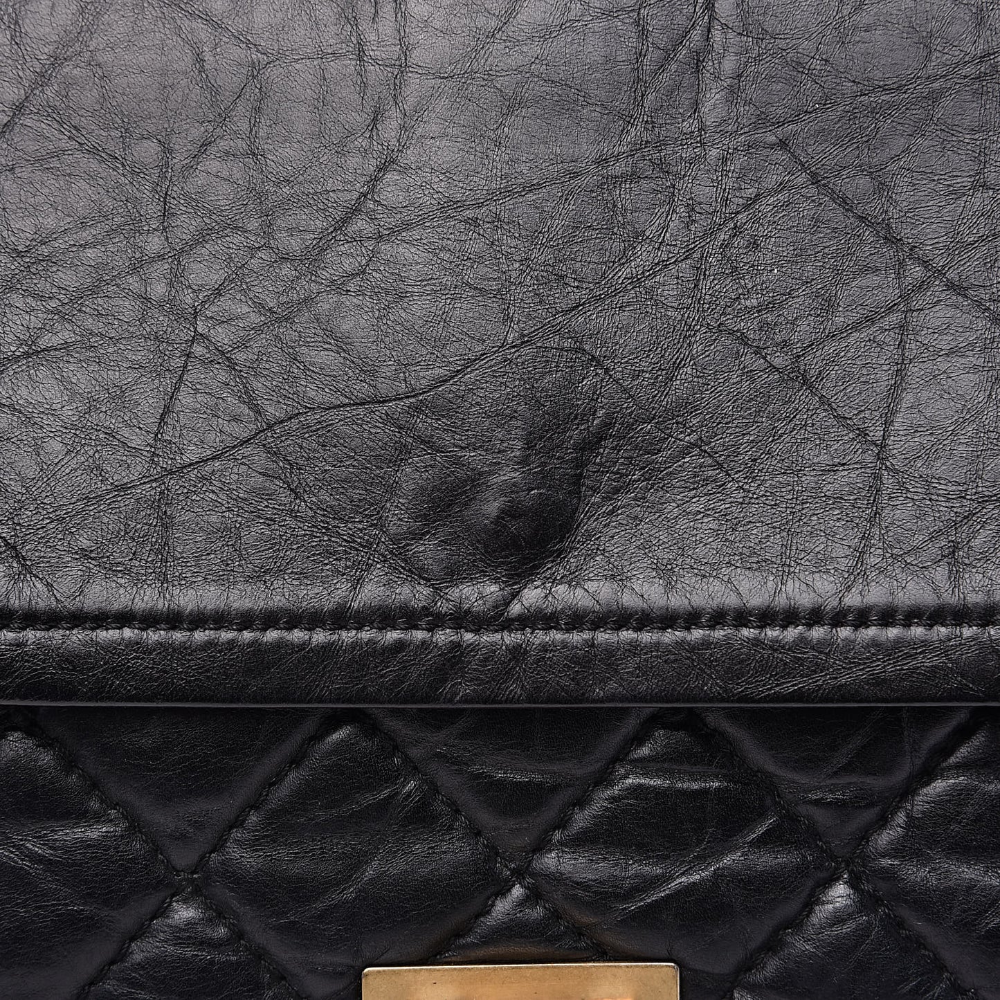 Aged Calfskin Quilted 2.55 Reissue 227 Flap Black