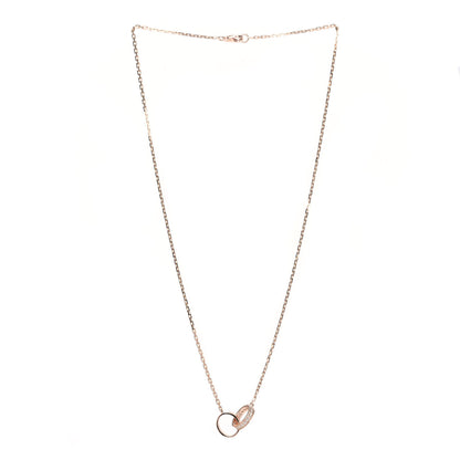 Cartier 18K Pink Gold Diamond Interlocking LOVE Necklace 3 of 6