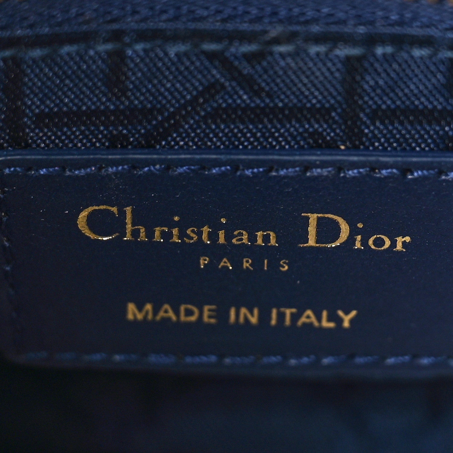 Christian Dior CHRISTIAN DIOR Lambskin Cannage Mini Lady Dior Navy