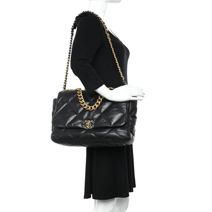 Chanel Lambskin Quilted Maxi Chanel 19 Flap Black 2 of 16