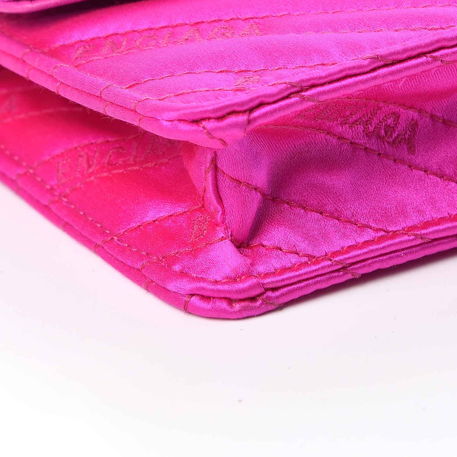 Balenciaga Satin Jacquard Logo Matelasse BB Wallet On Chain Fuchsia 8 of 12