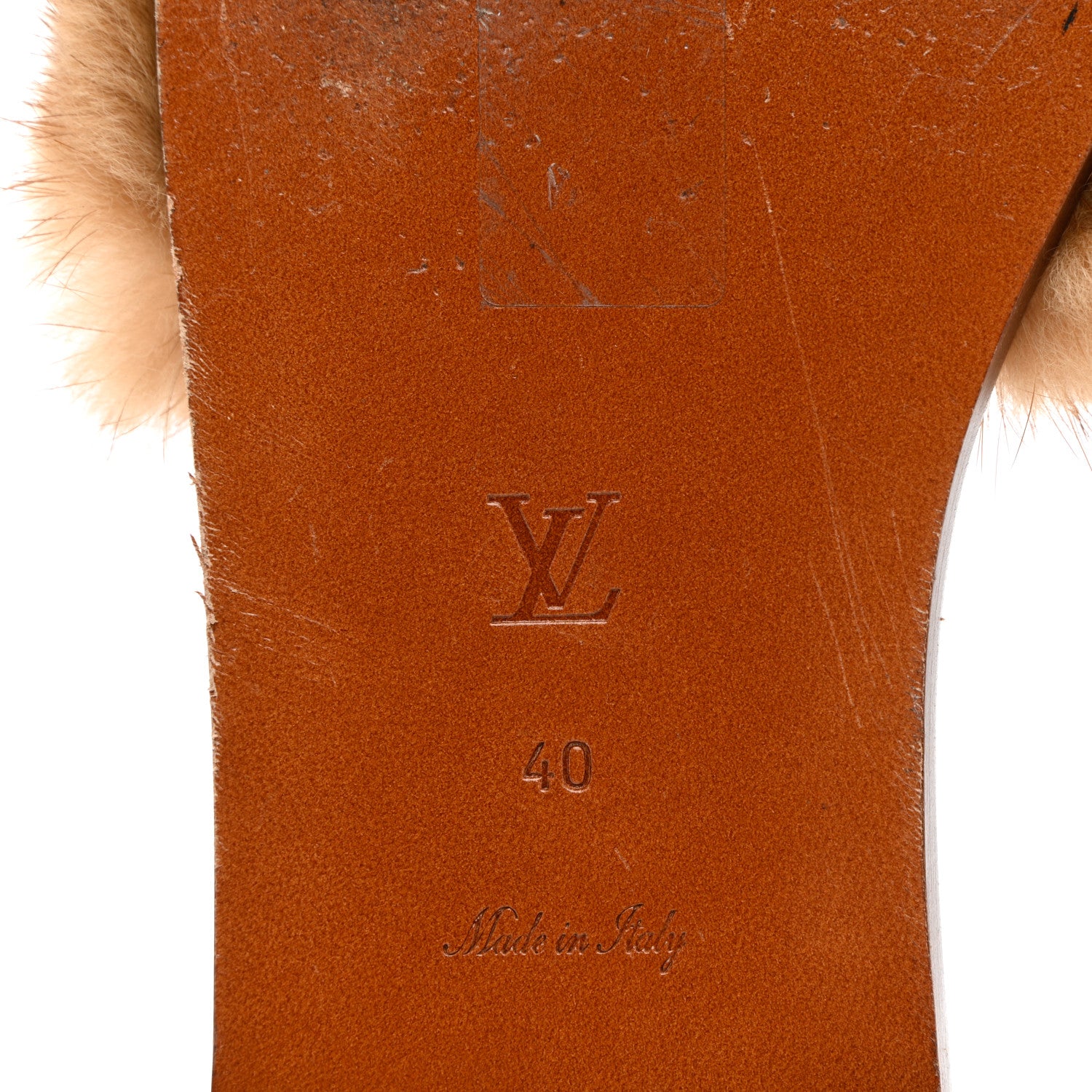 Louis Vuitton Mink Fur Lock It Flat Mule 40 Beige 9 of 14