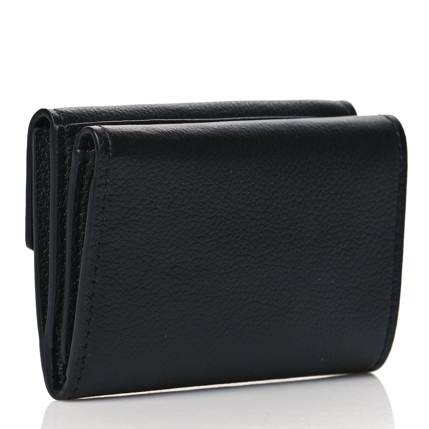 Louis Vuitton Soft Calfskin My Lockme Compact Wallet Black 3 of 9