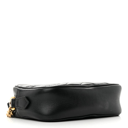 Gucci Calfskin Matelasse Mini GG Marmont Chain Shoulder Bag Black 4 of 18