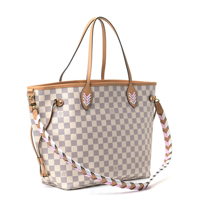 Louis Vuitton Damier Azur Braided Neverfull MM Pink 2 of 4
