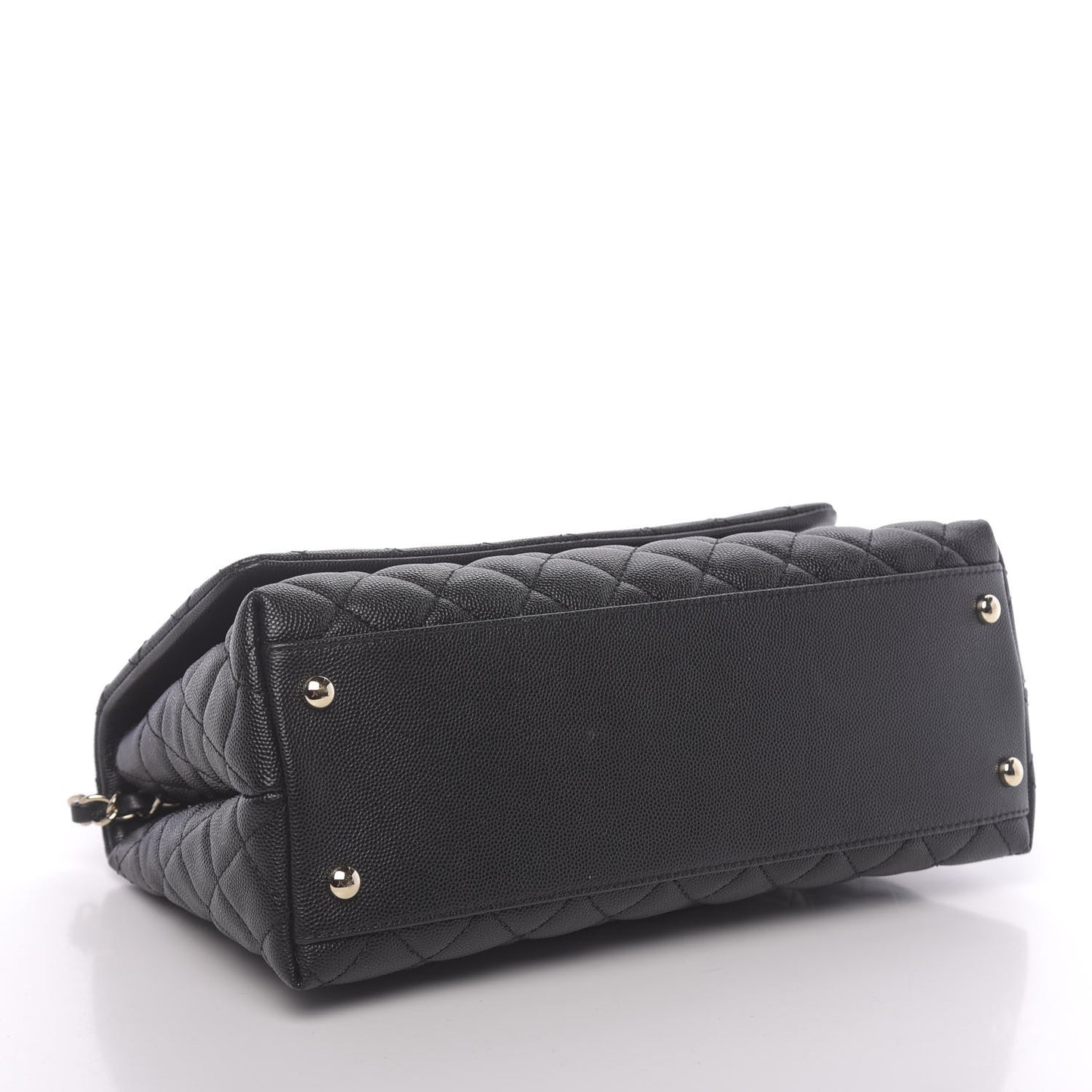 Caviar Quilted Small Coco Handle Flap Black
