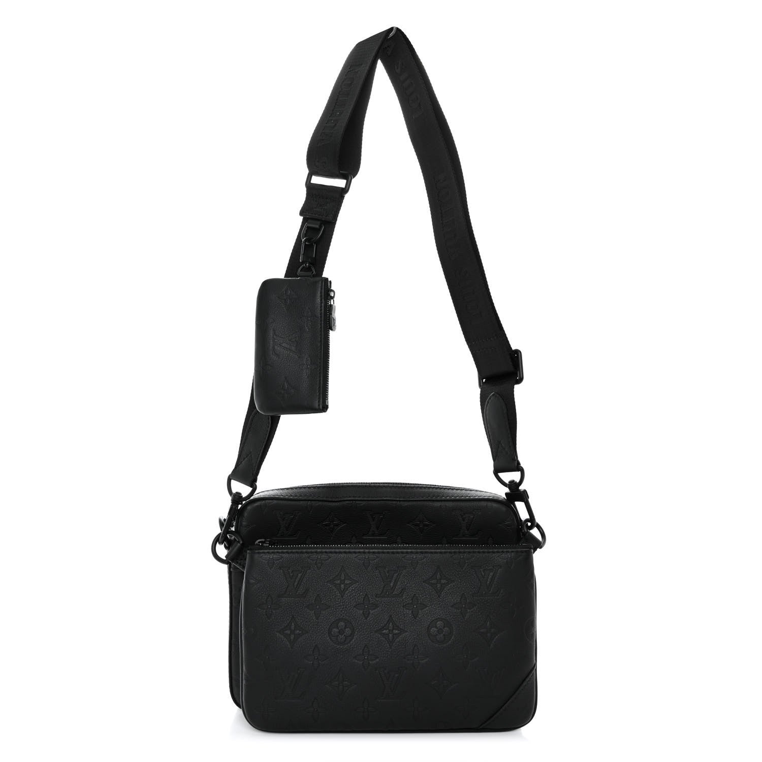 Louis Vuitton Calfskin Monogram Embossed Trio Messenger Black 1 of 10