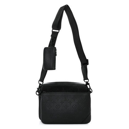 Louis Vuitton Calfskin Monogram Embossed Trio Messenger Black 1 of 10