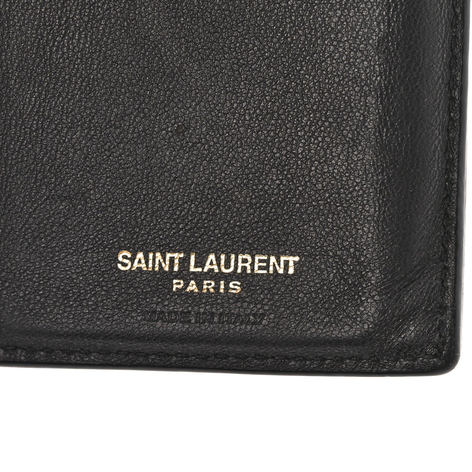Saint Laurent Calfskin Crocodile Embossed Tiny Monogram Credit Card Wallet Black 6 of 9