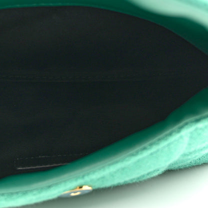 Saint Laurent Canvas Quilted Loulou Puffer Monogram Pouch Clutch Green 6 of 9