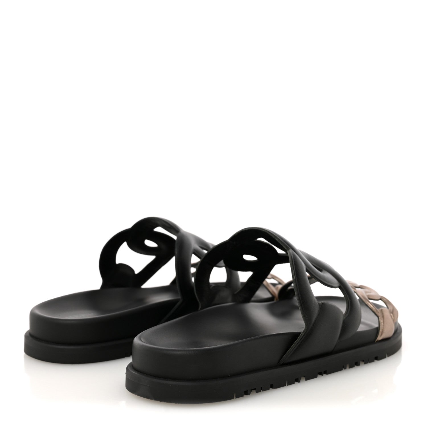 Hermes Nappa Extra Sandals 36.5 Black Mordore 5 of 11