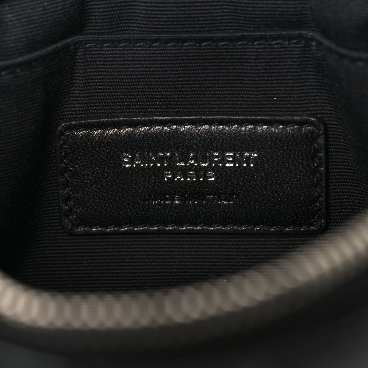 Calfskin Matelasse Chevron Monogram Pouch Black