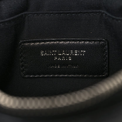 Saint Laurent Calfskin Matelasse Chevron Monogram Pouch Black 6 of 8