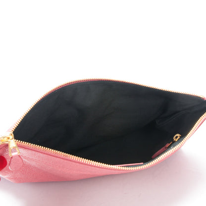 Balenciaga Agneau Giant 12 Gold Hardware Flat Handle Clutch Rose Bonbon 5 of 7