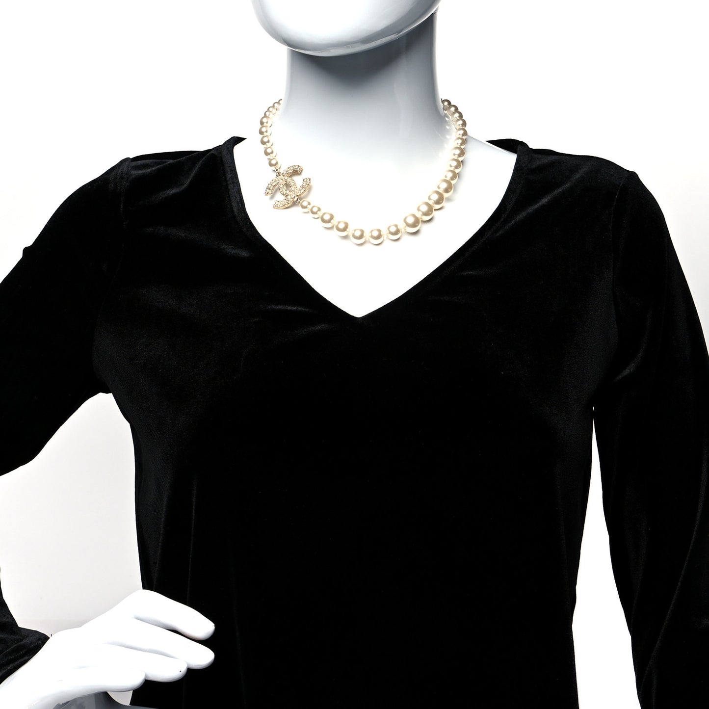 Pearl CC 100th Anniversary Necklace Light Gold