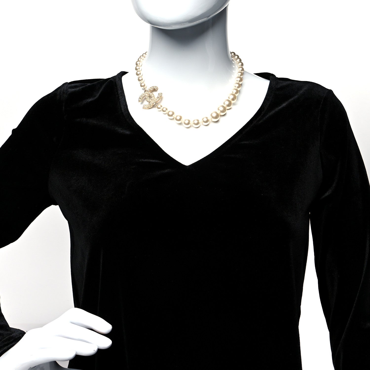 Chanel Pearl CC 100th Anniversary Necklace Light Gold 2 of 5