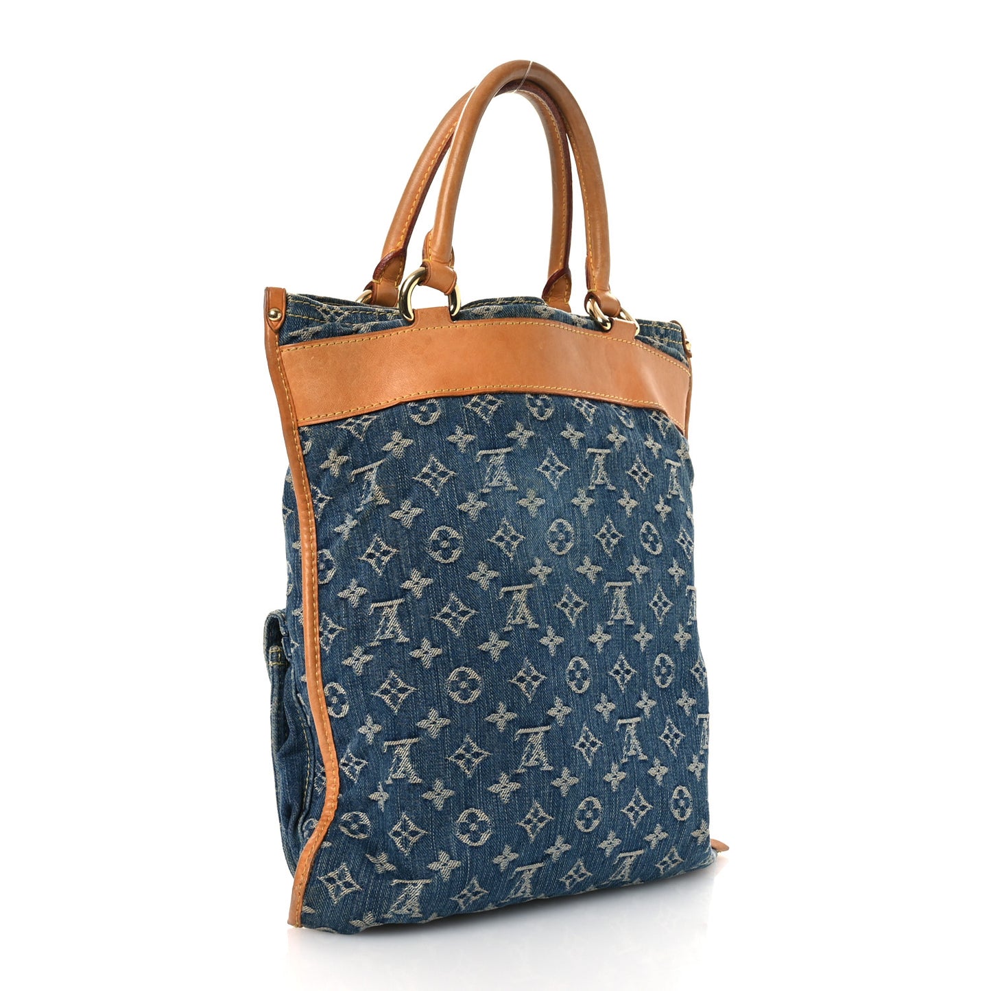 Monogram Denim Sac Plat Blue