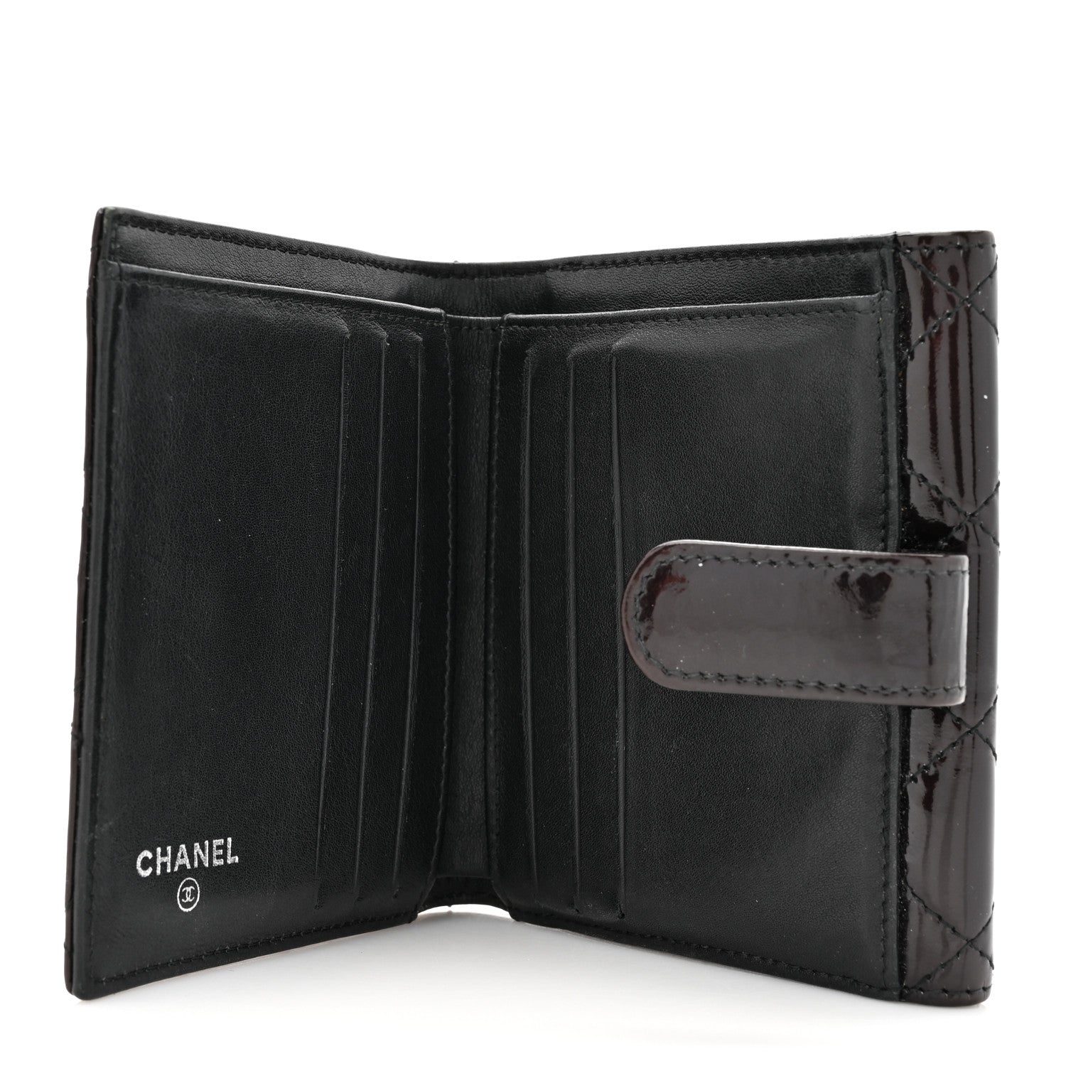 Chanel Patent Quilted Brilliant Compact Wallet Black 5 of 11