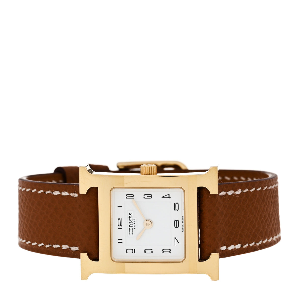 Stainless Steel Epsom 21mm Heure H Hour Quartz Watch Gold