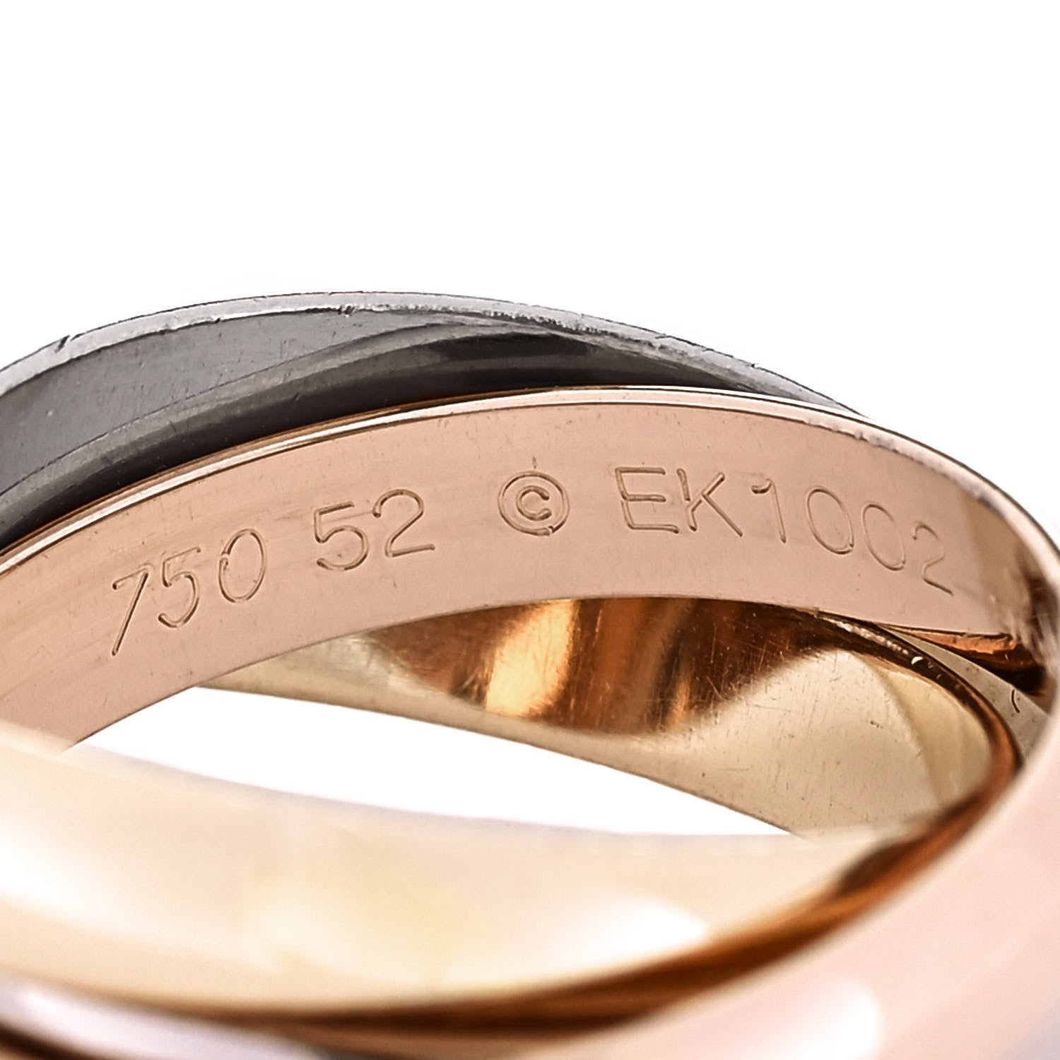 Cartier 18k Pink Yellow White Gold Trinity Ring 52 6 4 of 4