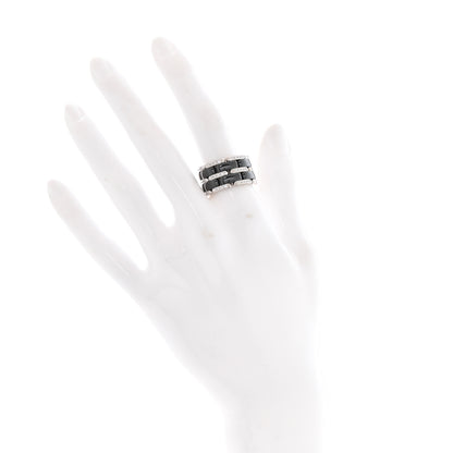 Chanel 18K White Gold Black Ceramic Diamond Large Ultra Ring 54 7 2 of 5