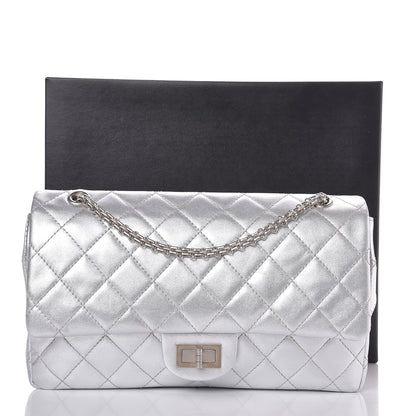 Chanel Metallic Lambskin Quilted 2.55 Reissue 227 Flap Silver 9 of 9