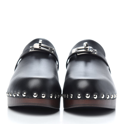 Hermes Calfskin Carlotta Mules 37 Black 2 of 8
