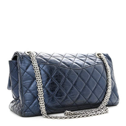 Chanel Metallic Aged Calfskin Quilted 2.55 Reissue 228 Flap Blue 3 of 13
