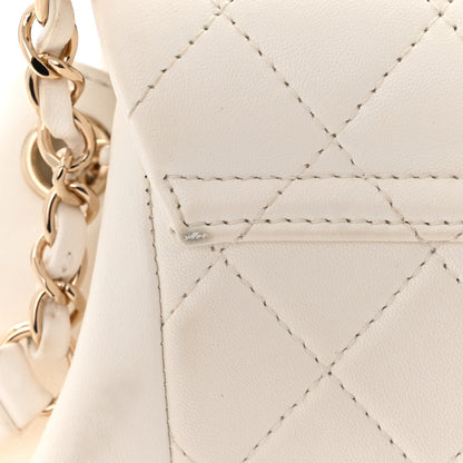Chanel Lambskin Quilted Small Duma Drawstring Backpack White 15 of 17