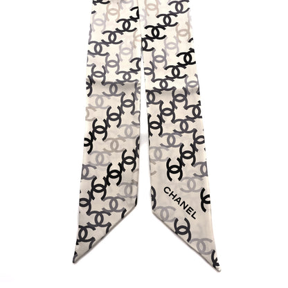 Chanel Silk CC Slim Bandeau Scarf Ecru Multicolor 2 of 4