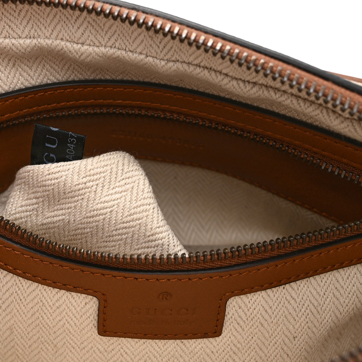 GG Supreme Monogram Textured Calfskin Emblem Medium Crossbody Beige Dark Brown