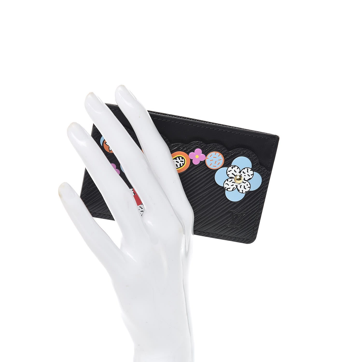 Louis Vuitton Epi Flower Remix Card Holder Black 2 of 7