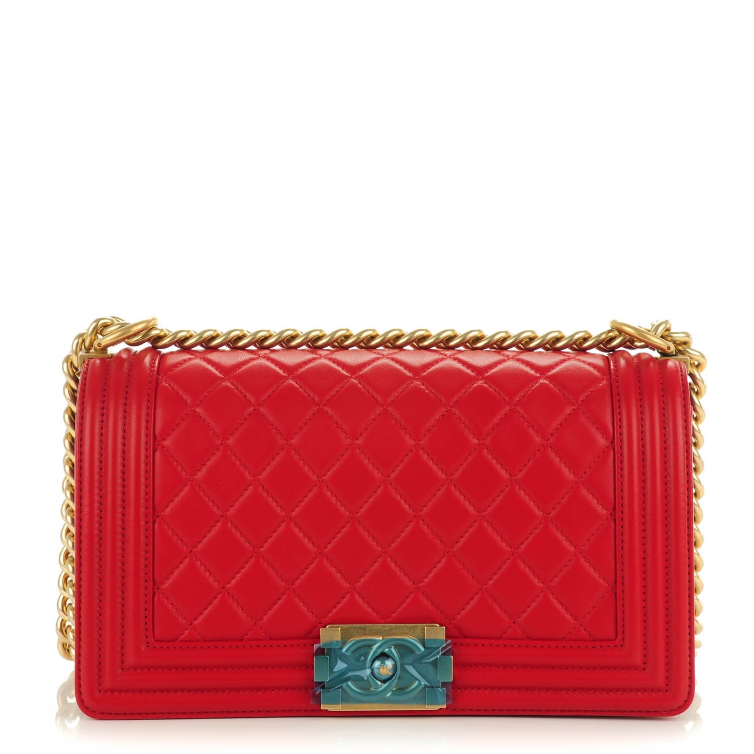 Chanel Lambskin Quilted Medium Boy Flap Red 1 of 7