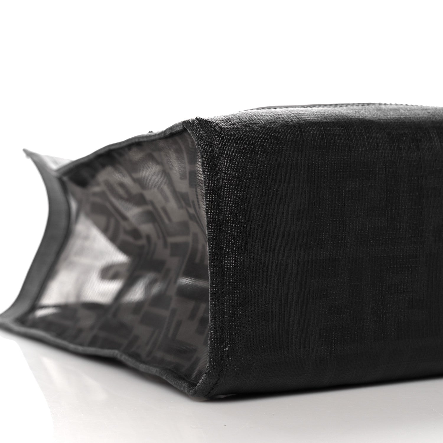 Fendi Mesh Glazed Fabric FF 1974 Tote Black 10 of 14