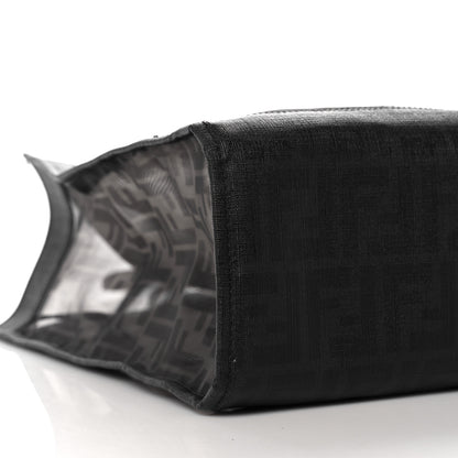 Fendi Mesh Glazed Fabric FF 1974 Tote Black 10 of 14