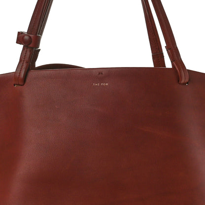 The Row Polished Saddle Calfskin Park Tote Three Cognac 8 of 11